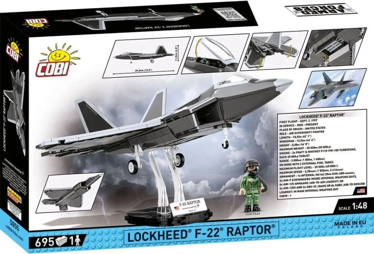 Cobi Lockheed F-22 Raptor COBI-5855 - 695 Onderdelen - Meerkleurig