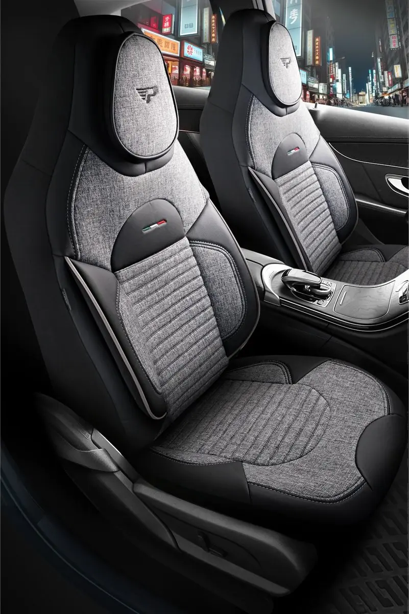 Panda Autostoelhoezen Suzuki S-Cross - Enzo Grijs - Linnenstof