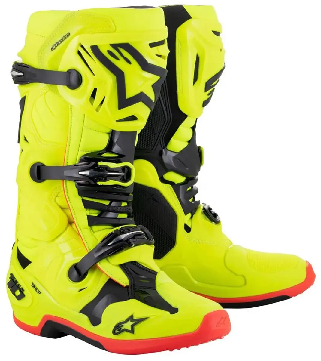 Alpinestars Tech 10 Schoenen - Maat 8 - Geel/Fluo/Zwart/Rood/Fluo