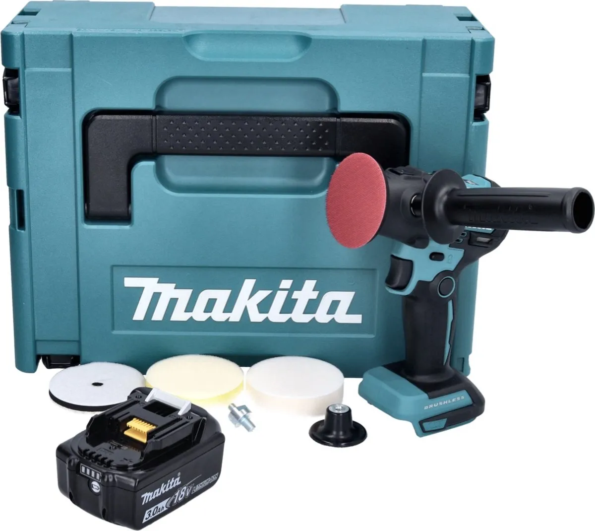 Makita DPV300F1J Accu-Polijstmachine 18V - 80mm - 3.0Ah