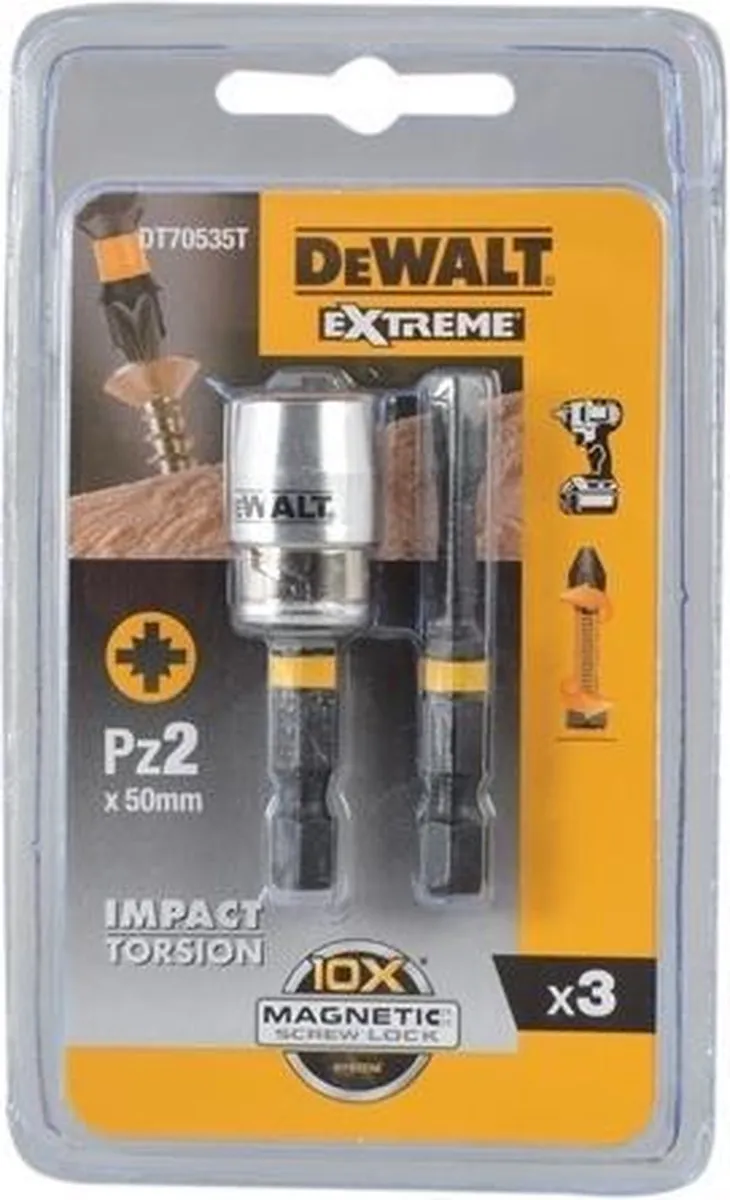 DeWalt DT70535T PZ2 50mm Schroefbits + MagLock Bithouder
