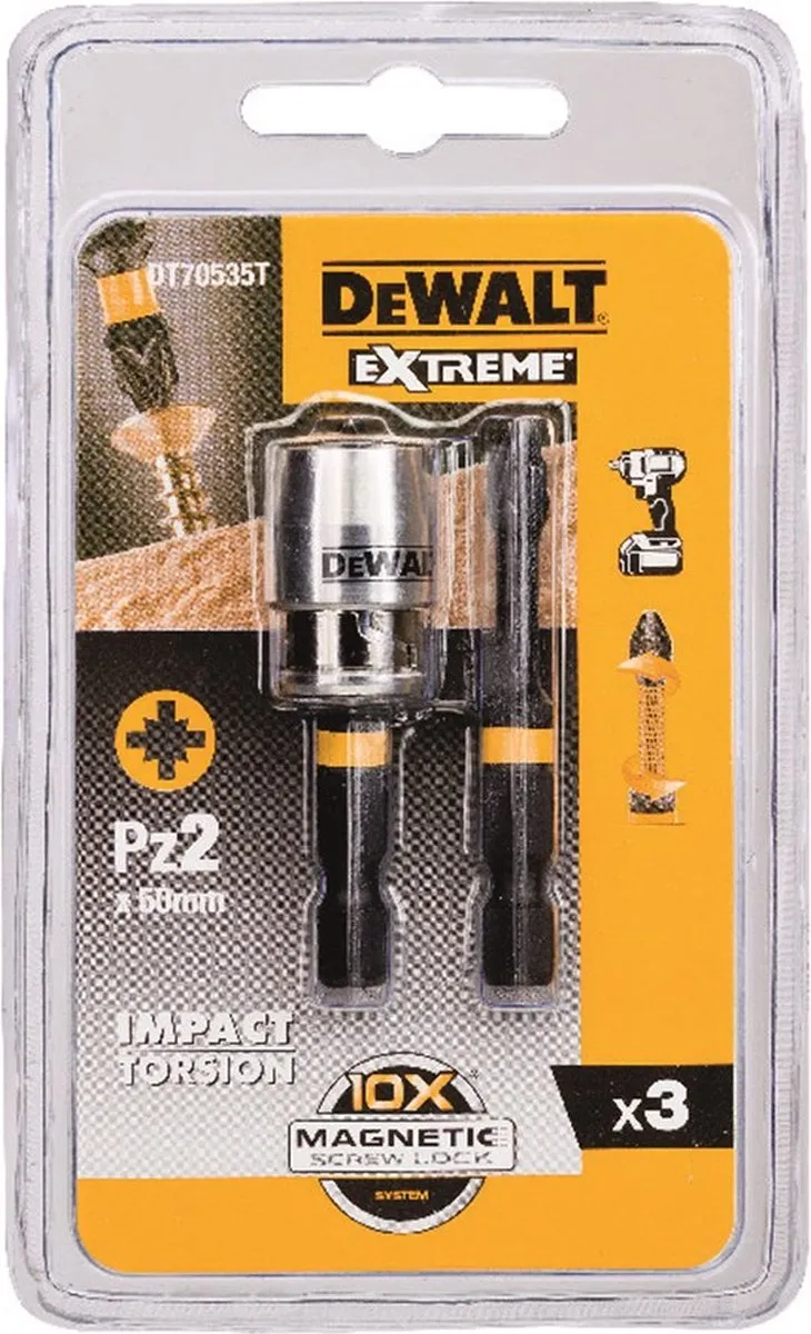 DeWalt DT70535T PZ2 50mm Schroefbits + MagLock Bithouder