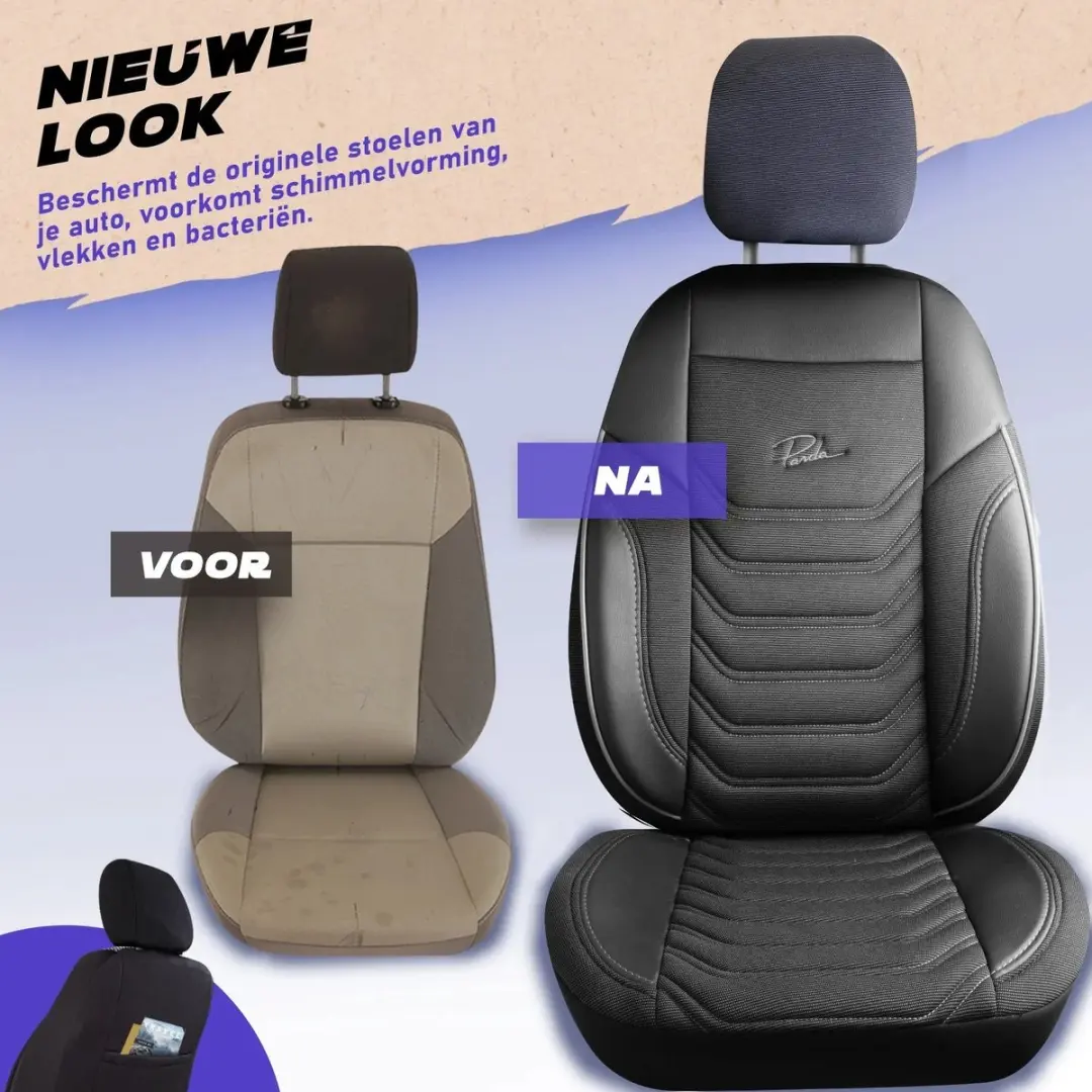 Panda Stoelhoezen Opel Combo 2011-2018 - Zwart/grijs