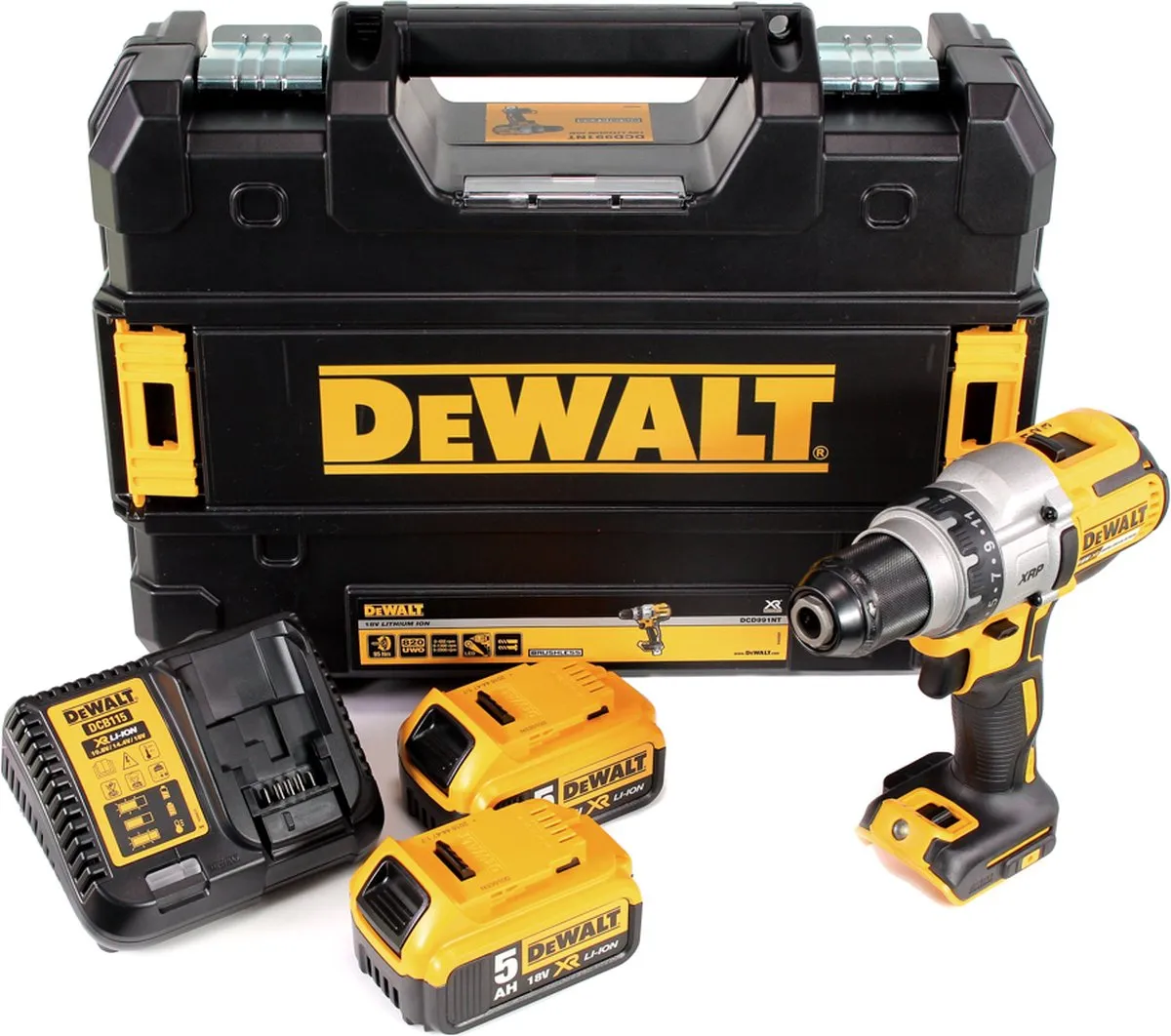 DeWalt DCD991P2 Accu Boormachine - 2x 5.0Ah - Koolborstelloos