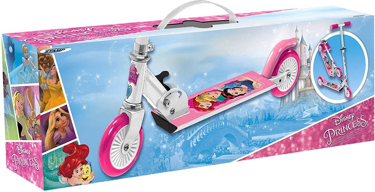 Disney Princess - Inklapbare Meisjes Step met Voetrem - Wit & Roze