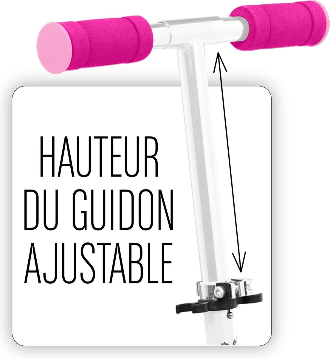 Disney Princess - Inklapbare Meisjes Step met Voetrem - Wit & Roze