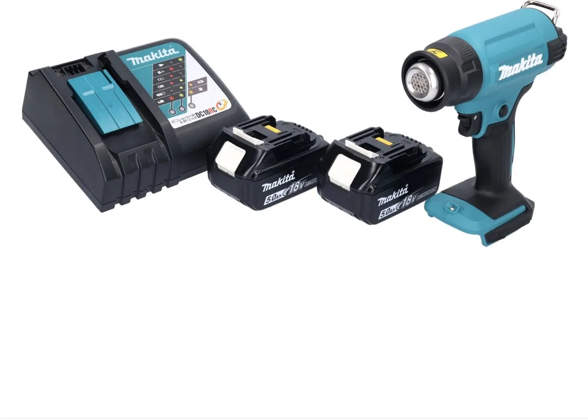 Makita DHG 180 RT Heetluchtpistool 18V - 550°C met 2x 5,0Ah accu - afbeelding 5 van 5