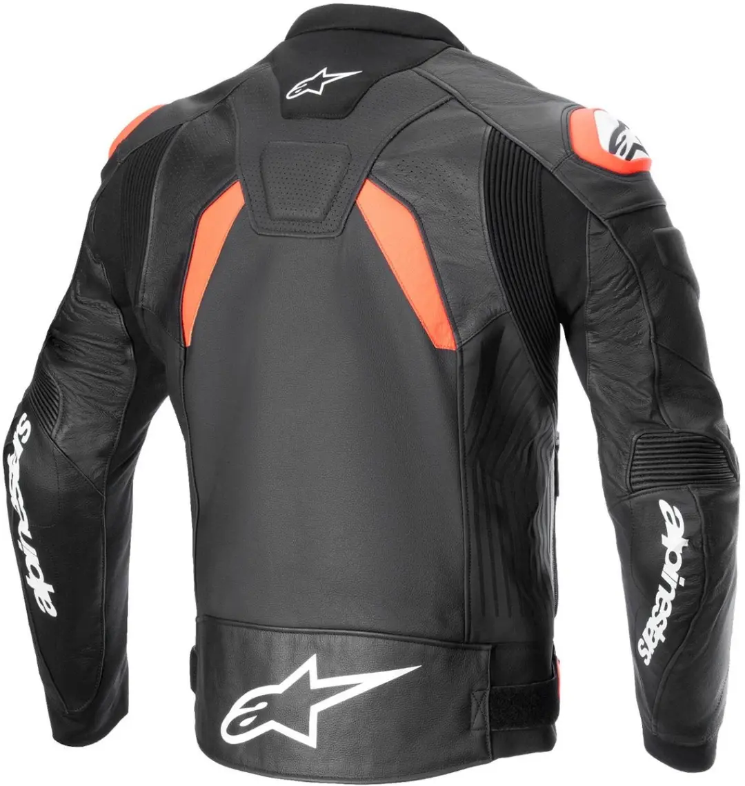 Alpinestars Gp Plus R V4 Airflow Leren Jas - Zwart/Fluo Rood/Wit