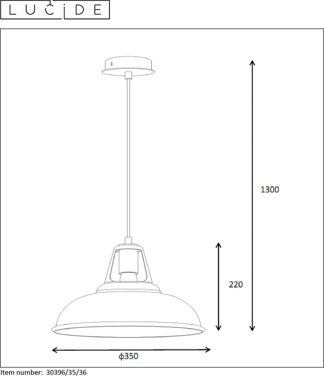 Lucide Markit Hanglamp Ø35cm Grijs