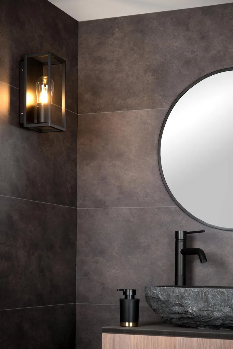 Lucide Carlyn Wandlamp E14 IP54 - Zwart