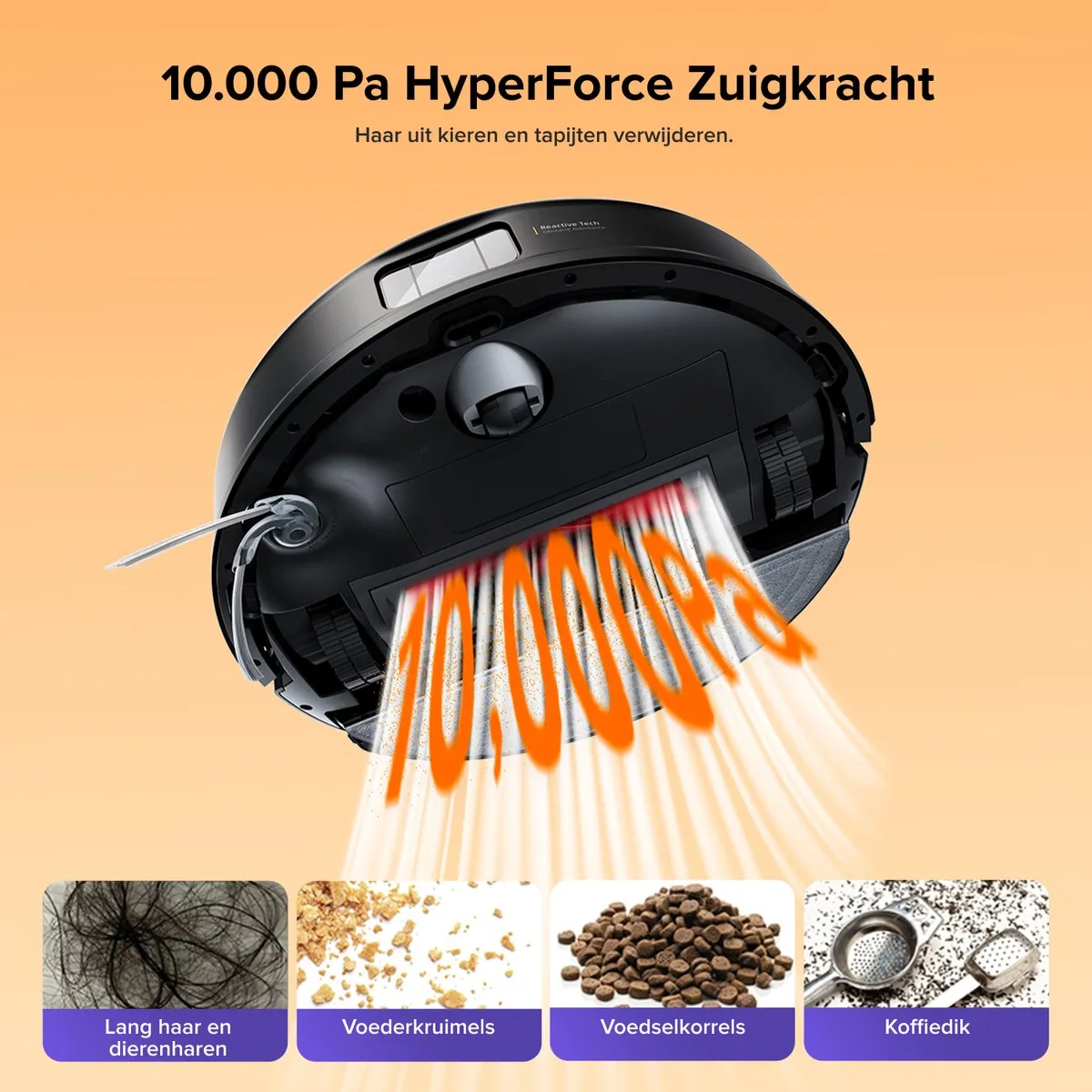 Roborock Q10 S5+ Robotstofzuiger & Dweil - 10000 Pa - Zwart