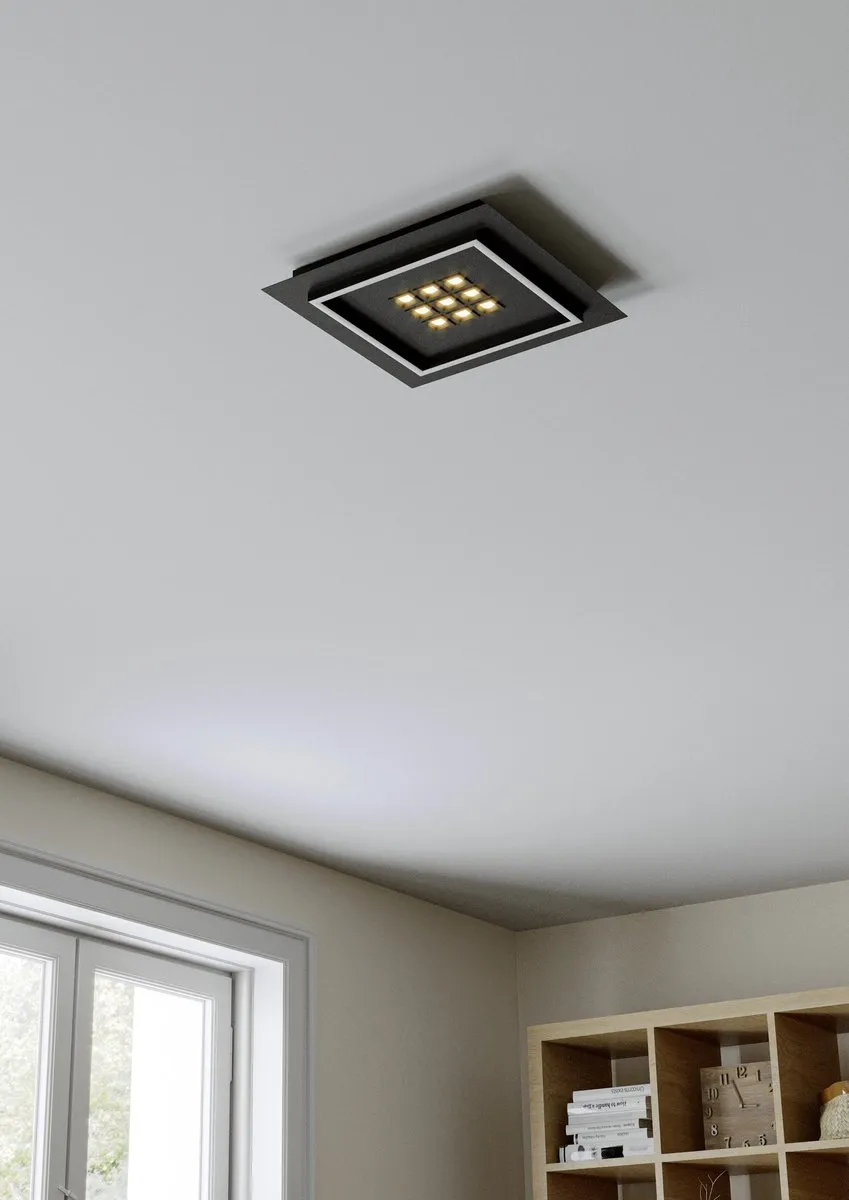 Eglo Balazote Plafondlamp 36cm - Zwart/Wit - Instelbaar warm wit licht