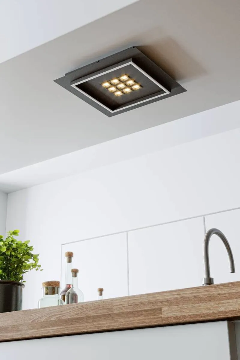 Eglo Balazote Plafondlamp 36cm - Zwart/Wit - Instelbaar warm wit licht - afbeelding 6 van 6