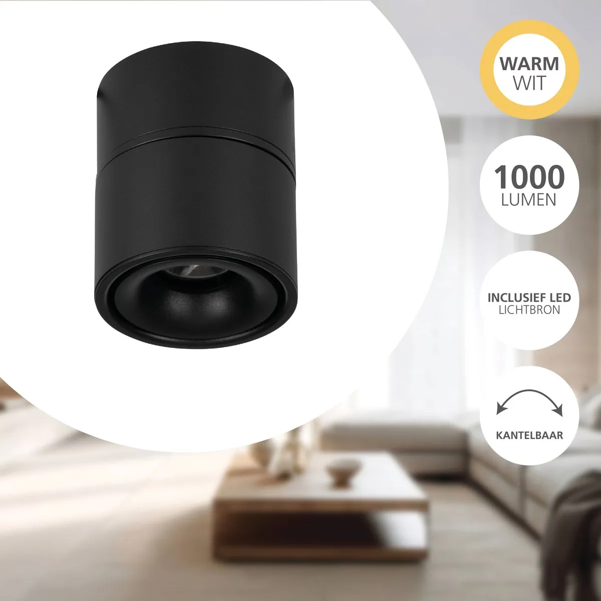 Eglo Bohoyo Opbouw/Inbouwspot LED 10cm - Zwart