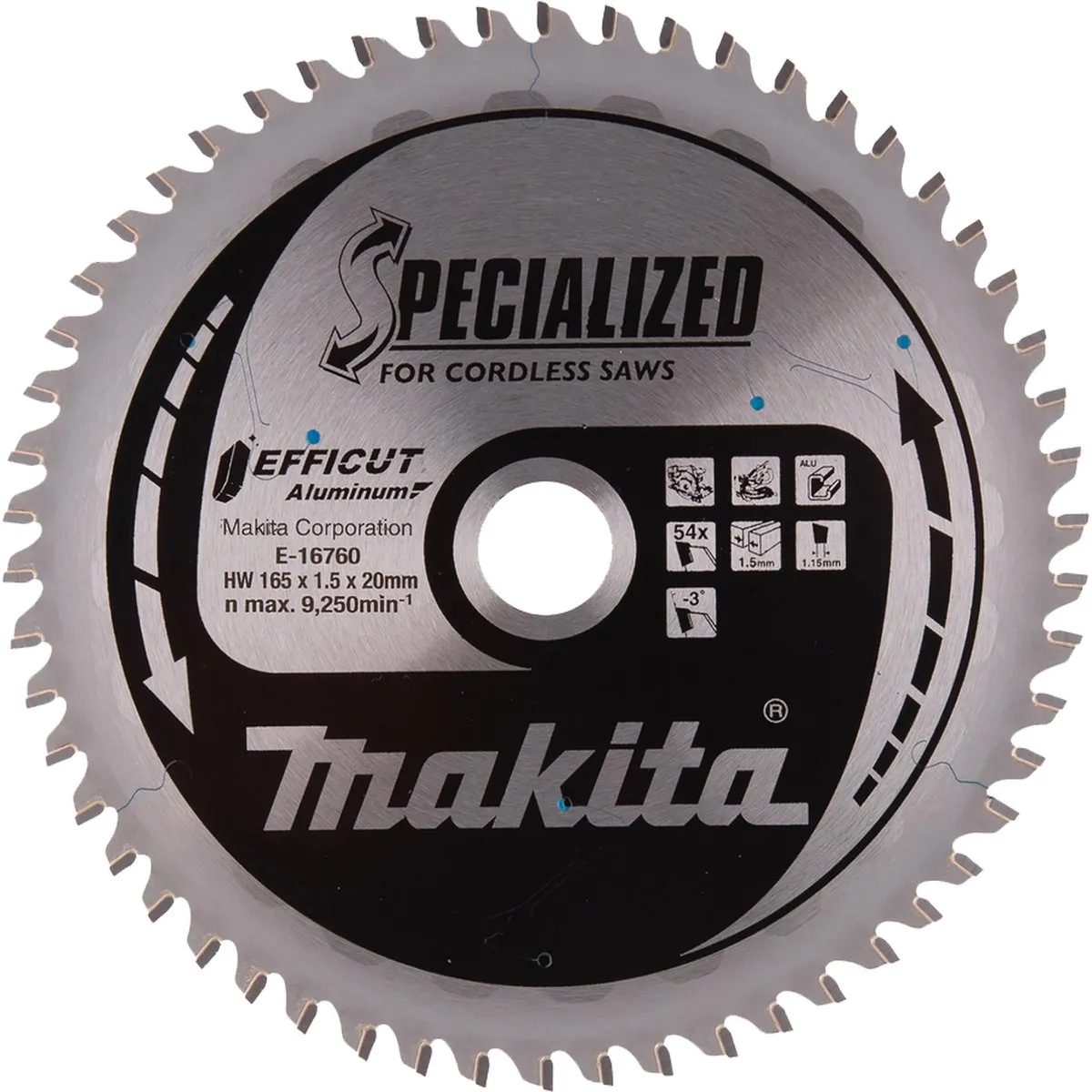 Makita E-16760 Cirkelzaagblad Aluminium 165mm