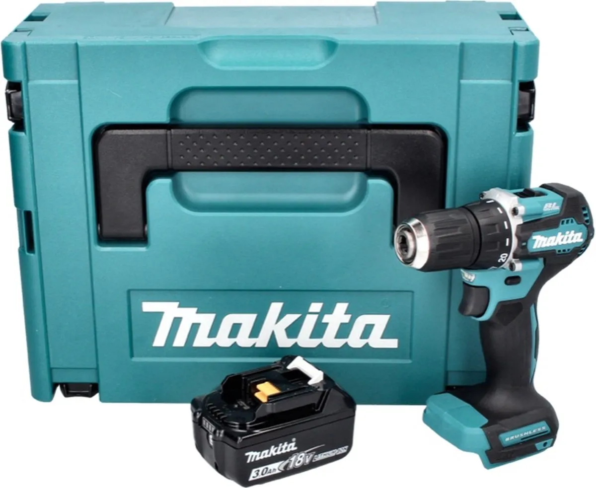 Makita DDF487F1J Accuboormachine 18V - 40Nm Borstelloos - 1x 3.0Ah Accu - Makpac - afbeelding 2 van 5