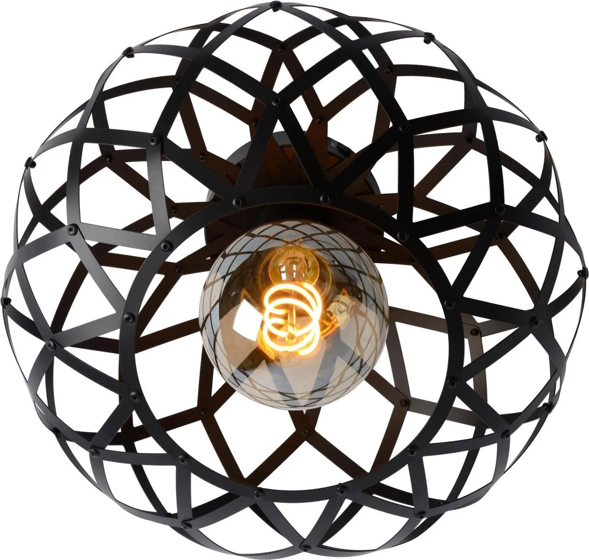Lucide WOLFRAM Plafondlamp Ø30cm - Zwart