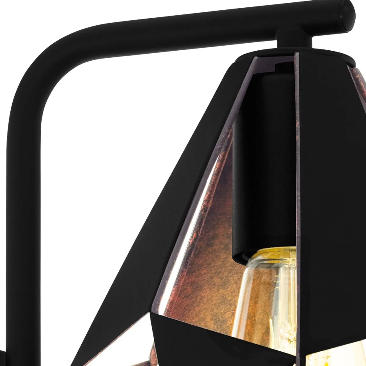 Eglo Carlton 4 Wandlamp E27 - 31,5 cm - Zwart/Koper