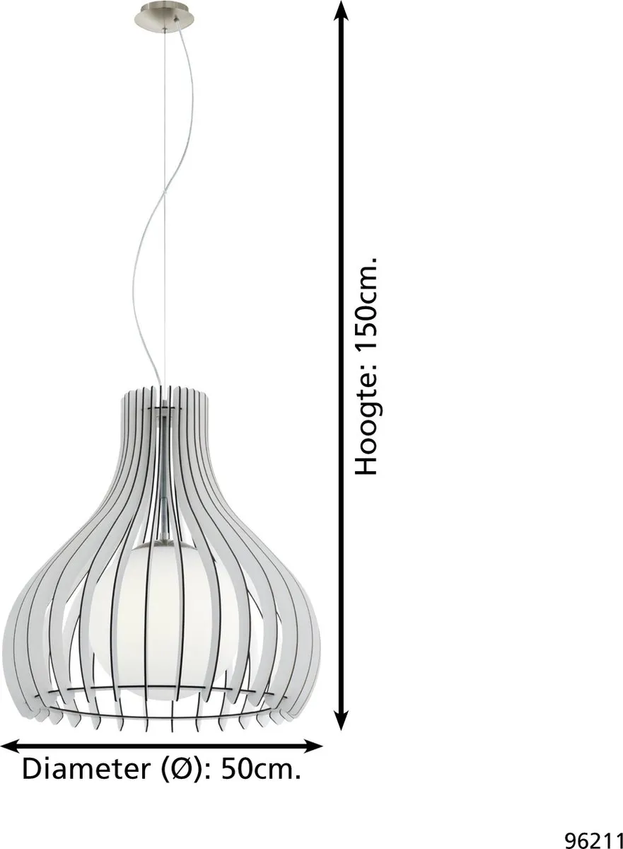 Eglo Tindori Hanglamp - 1 Lichtpunt - Nikkel-Mat - afbeelding 6 van 6