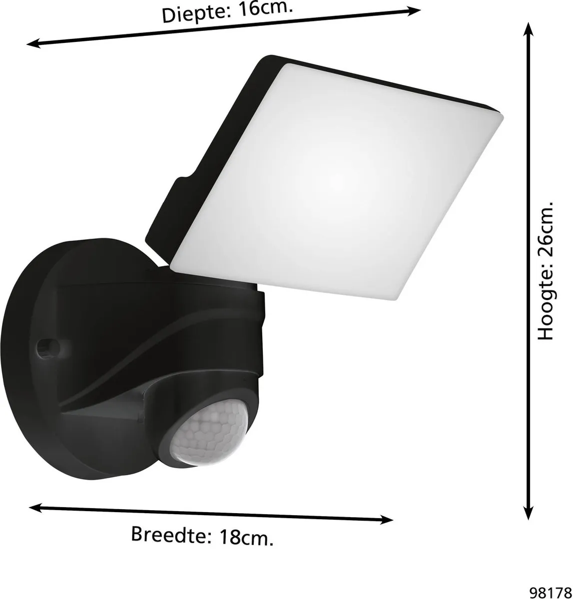 Eglo Pagino Wandlamp Buiten - Zwart - IP44 - afbeelding 6 van 6