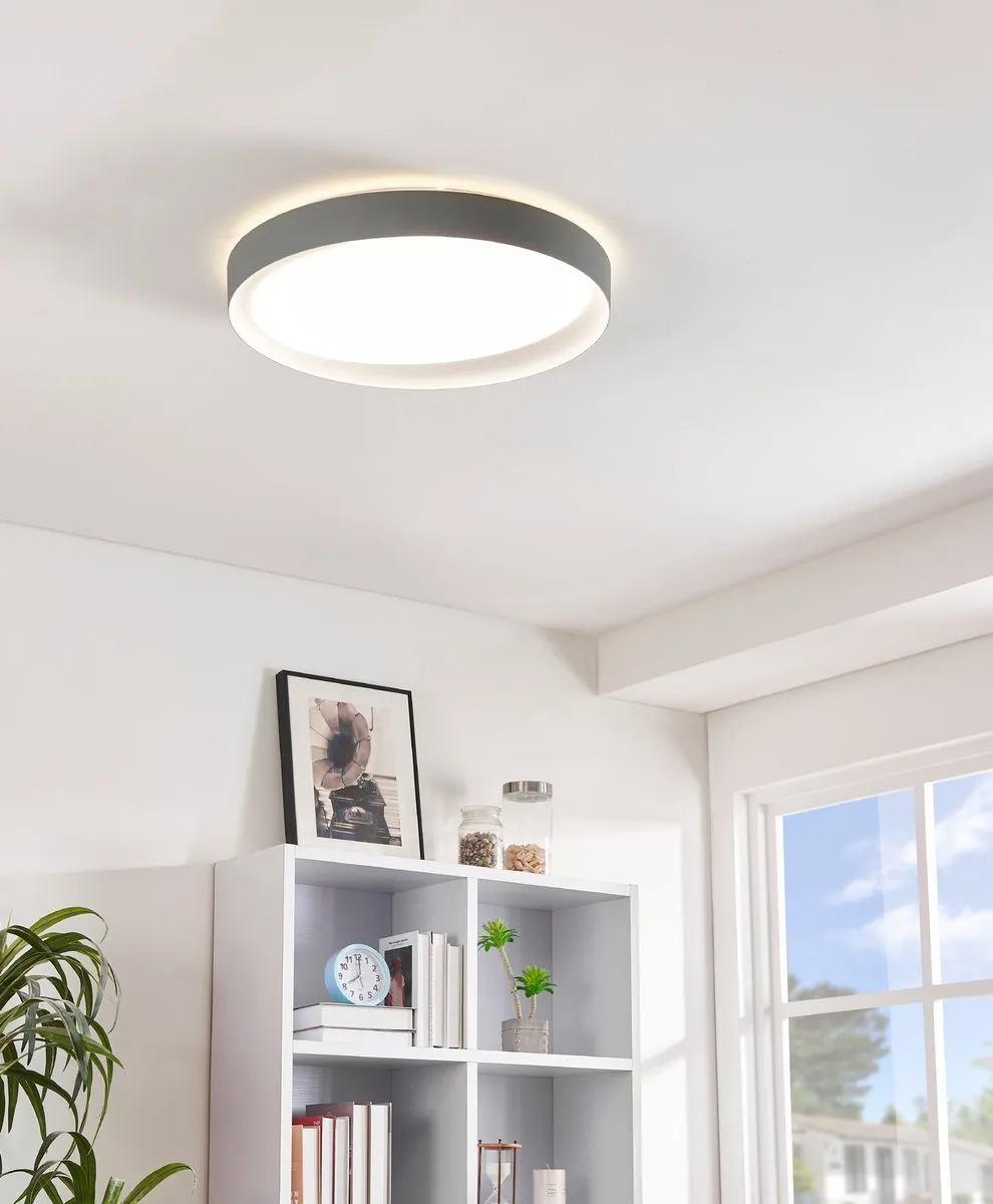 Eglo Laurito Plafondlamp LED Ø49cm Wit/Grijs - Dimbaar
