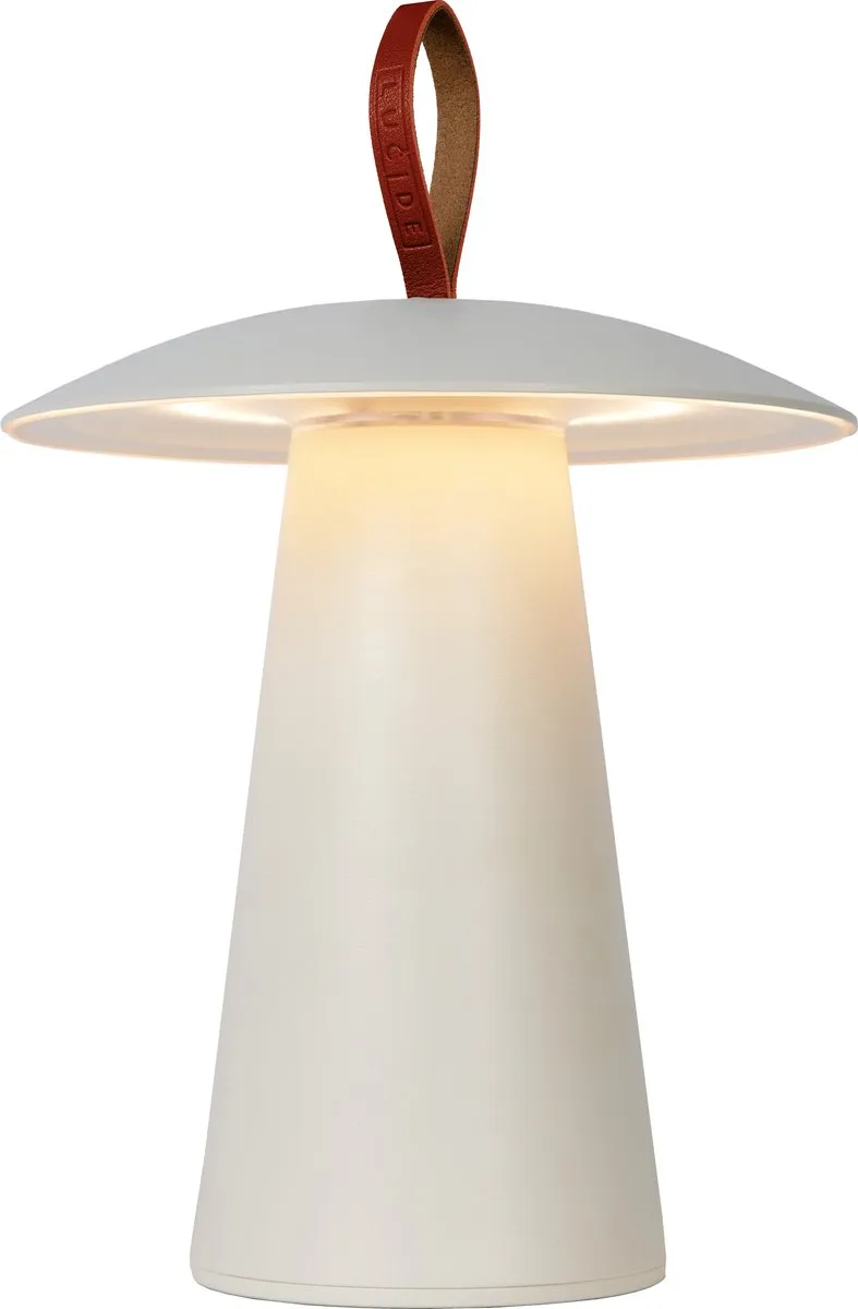 Lucide LA DONNA Oplaadbare Tafellamp - Ø19,7cm LED 2W 2700K - Wit