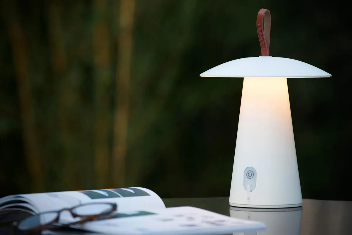 Lucide LA DONNA Oplaadbare Tafellamp - Ø19,7cm LED 2W 2700K - Wit