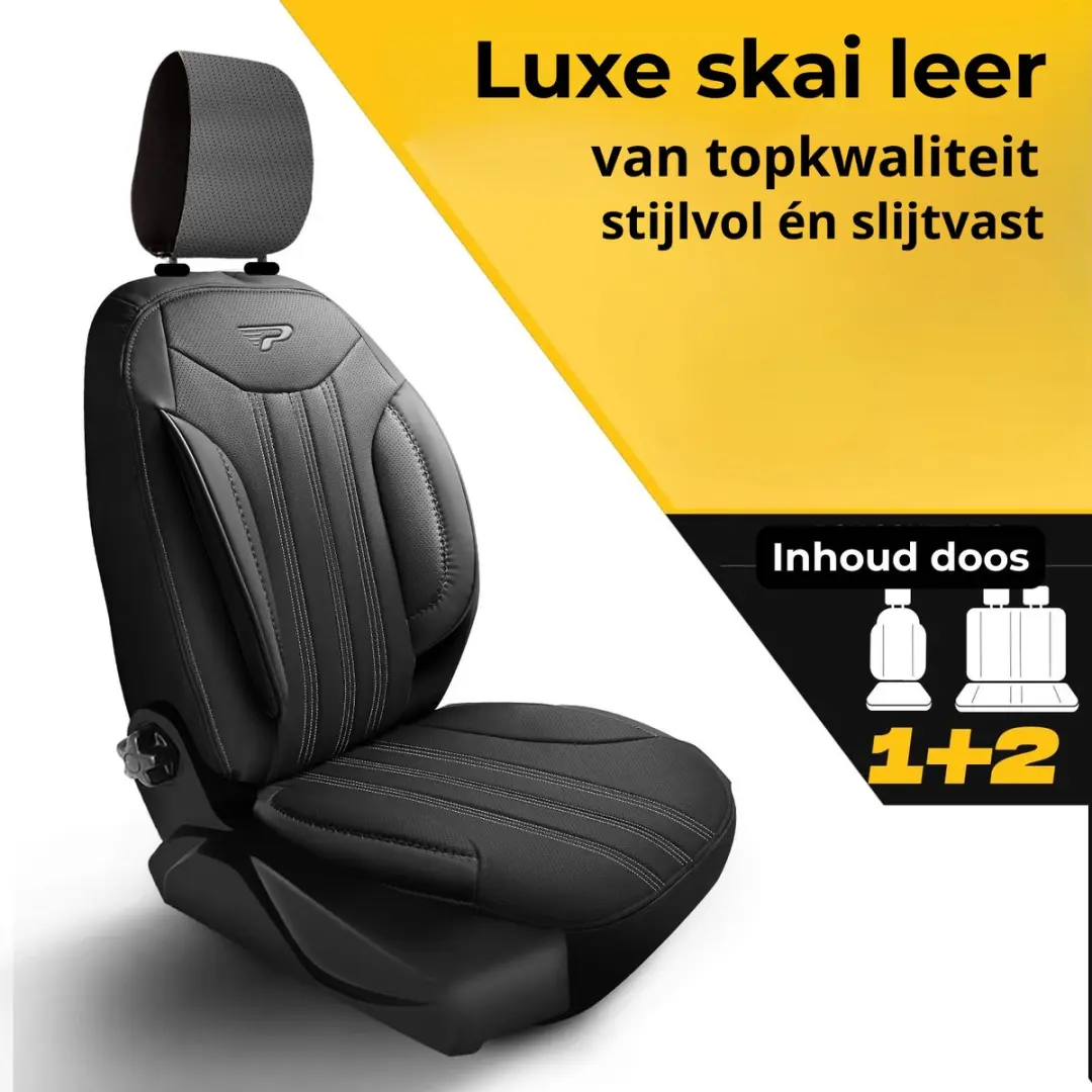 Panda Stoelhoezen Fiat Scudo Miami Zwart/grijs - Luxe Skai-leer