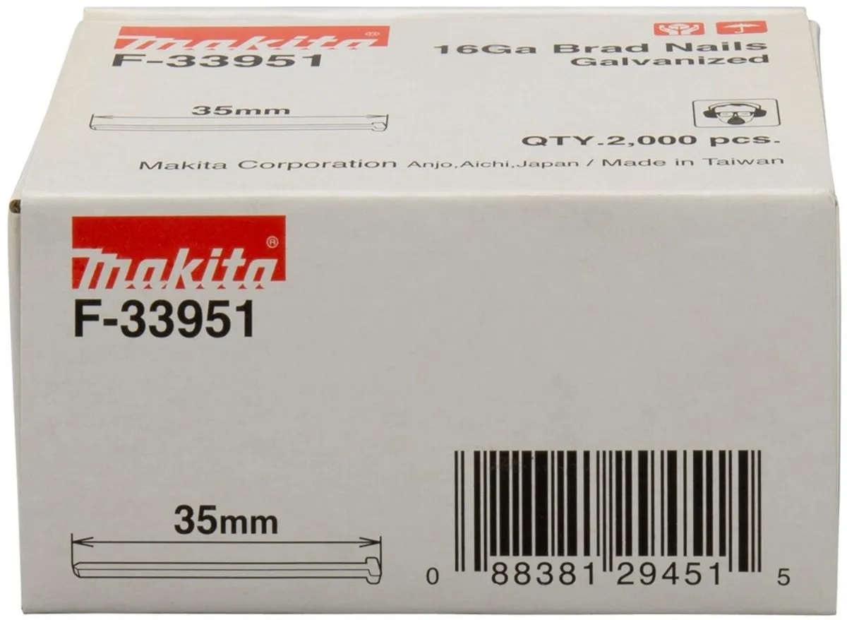 Makita Bradnagels F-33951 Gegalvaniseerd 35mm - 2000 Stuks
