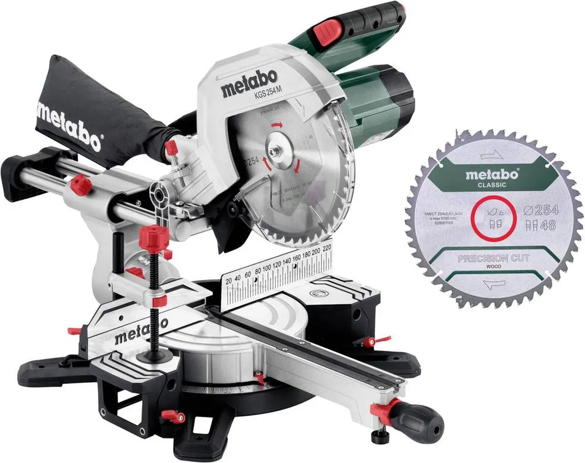 Metabo KGS254M Afkortzaag 1450W - 254mm - 2 Zaagbladen
