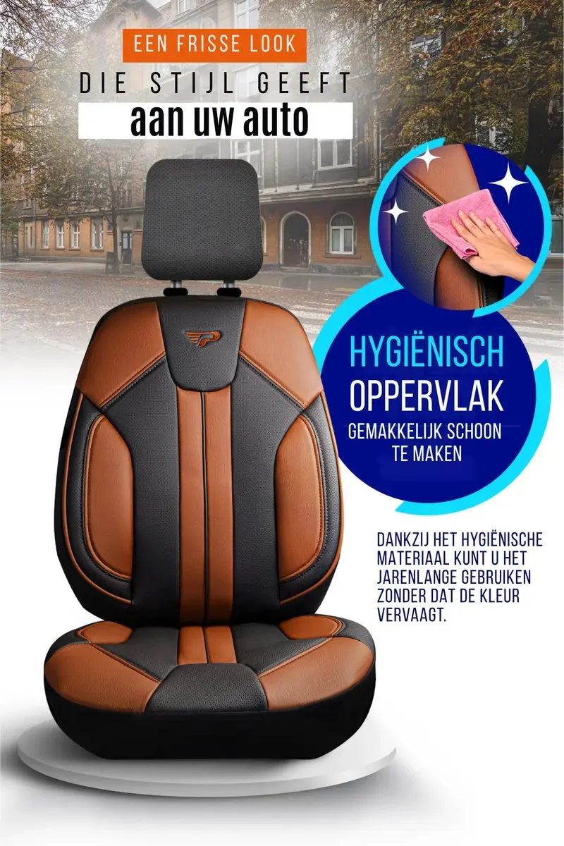 Panda Stoelhoezen BMW 5-serie 2009-2017 Cognac - 2 Stuks