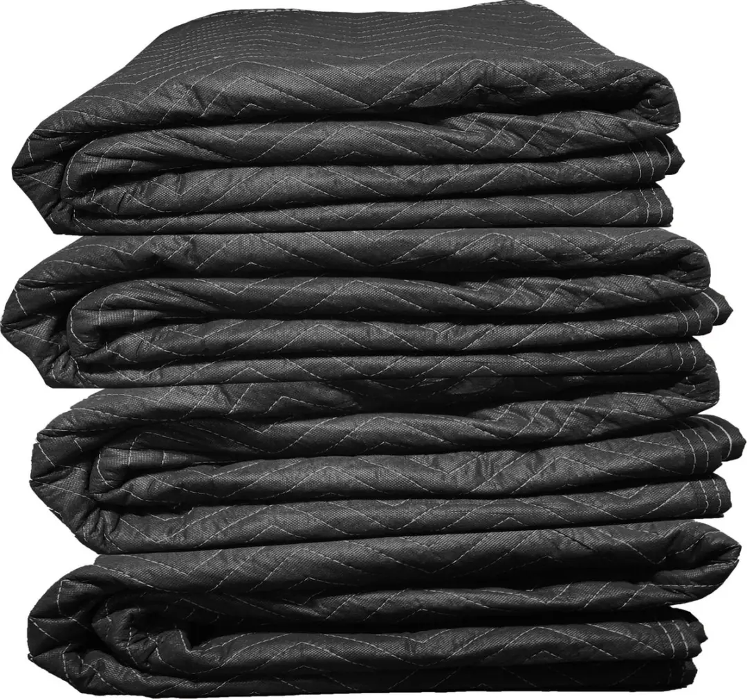 Kortpack Gevoerde Verhuisdeken 183x203cm - Zwart