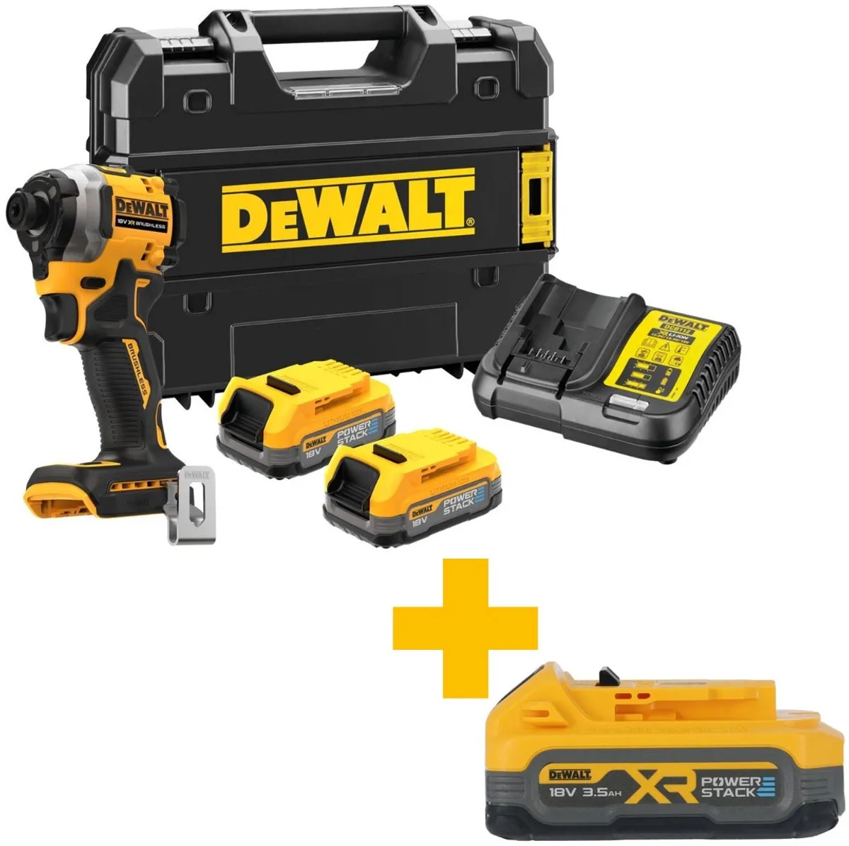 DeWalt DCF850E2T Slagschroevendraaier 205Nm - 18V XR - Geel/Zwart