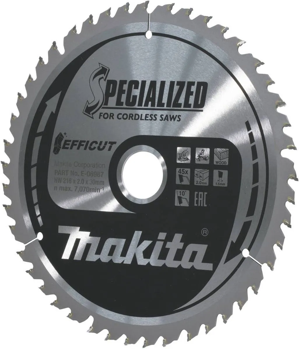 Makita Efficut E-06987 Afkortzaagblad 216mm - 45T