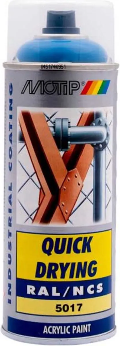 Motip Acryllak Hoogglans RAL 5017 Verkeersblauw 400ml