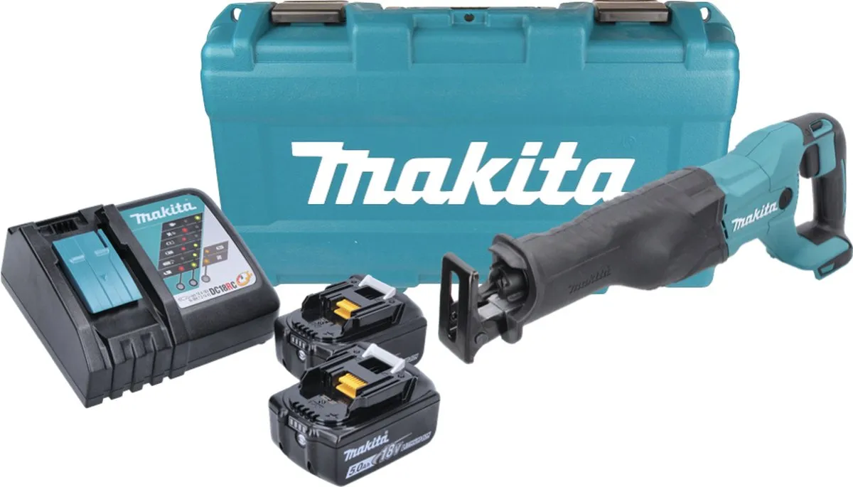 Makita DJR186RTK Reciprozaag 18V - 2x 5.0Ah + Lader + Koffer - afbeelding 3 van 5