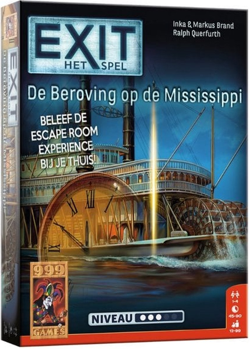 999 Games - EXIT - De beroving op de Mississippi - Breinbreker - Escape Room Spel