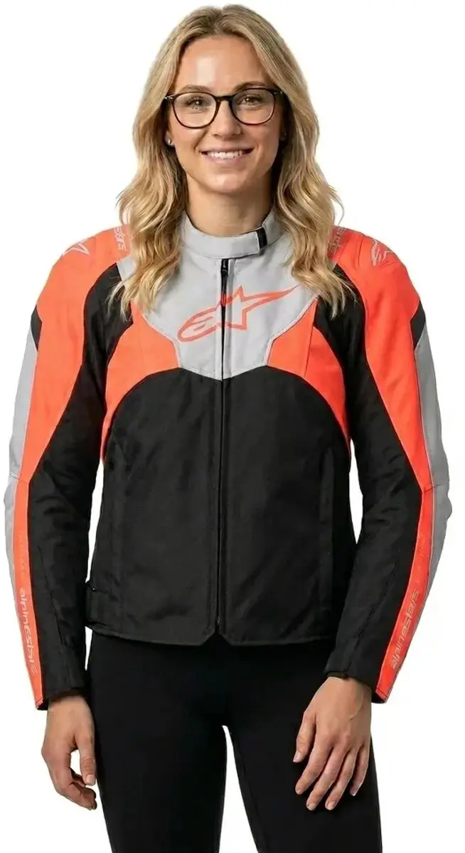 Alpinestars Stella T-Jaws V4 Dames Motorjas - XL - Grijs/Oranje/Zwart/Rosa