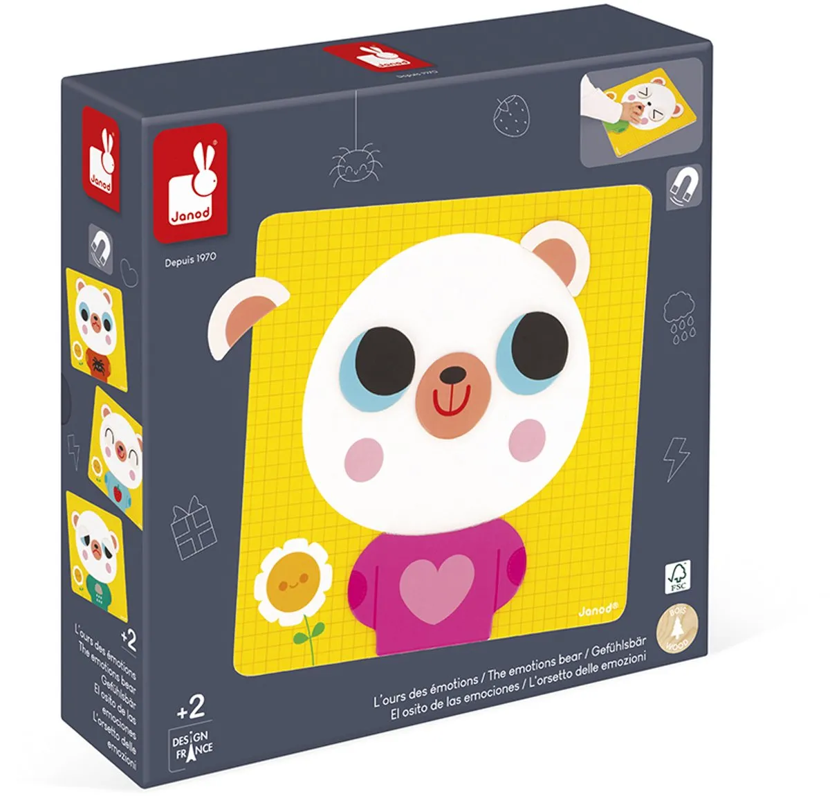 Janod De Emotionele Beer Magneetspel - 30 Magneten - Multicolor - afbeelding 6 van 6