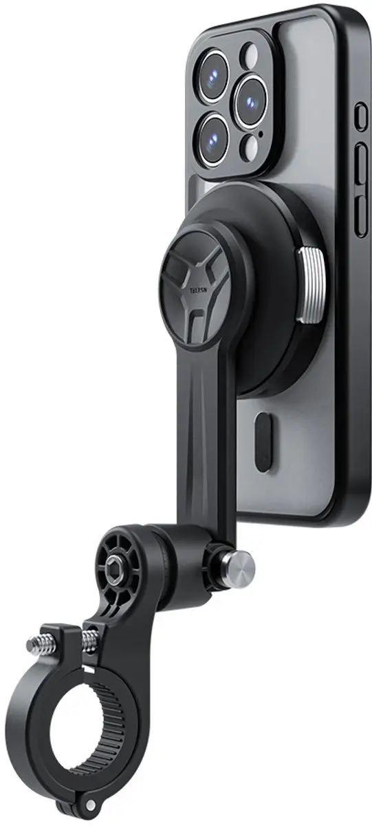 Telesin Fiets/Motor Shock Mount iPhone 15 Pro Max - Zwart/Grijs