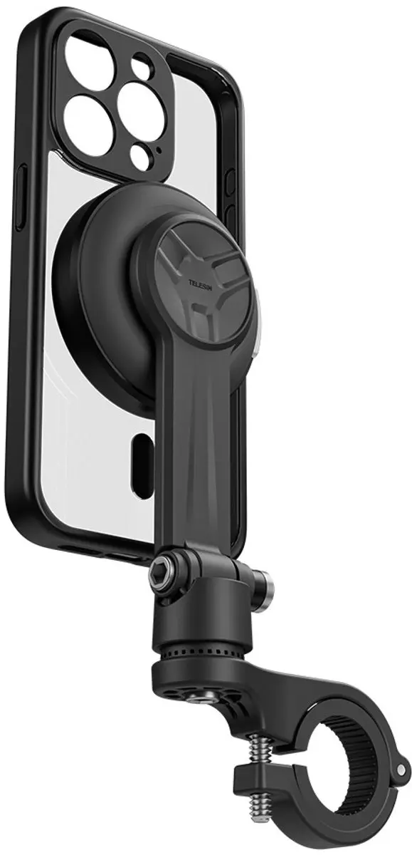 Telesin Fiets/Motor Shock Mount iPhone 15 Pro Max - Zwart/Grijs