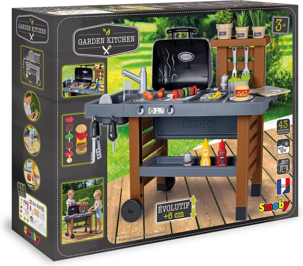 Smoby Buitenkeuken Zwart - Barbecue & Speelgoedset