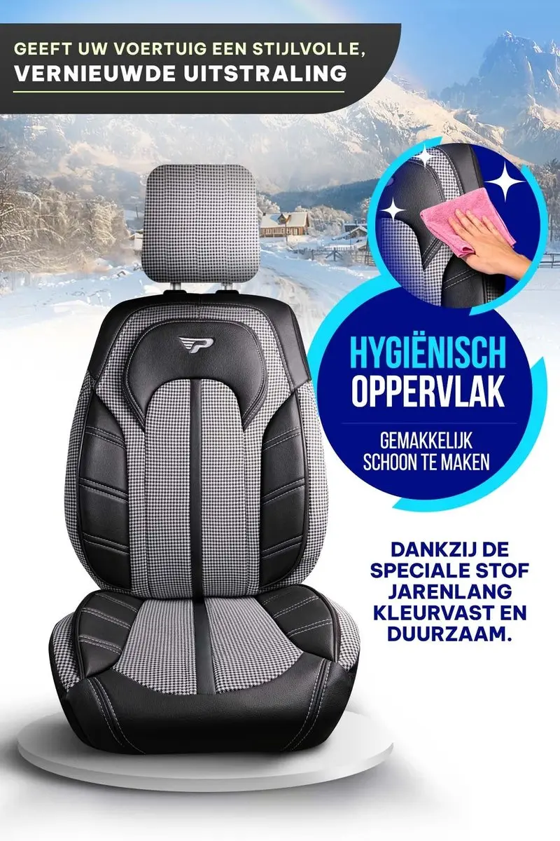 Panda Stoelhoezen Honda ZR-V 2024-heden - Voorstoelenset - Wit Pied-de-poule