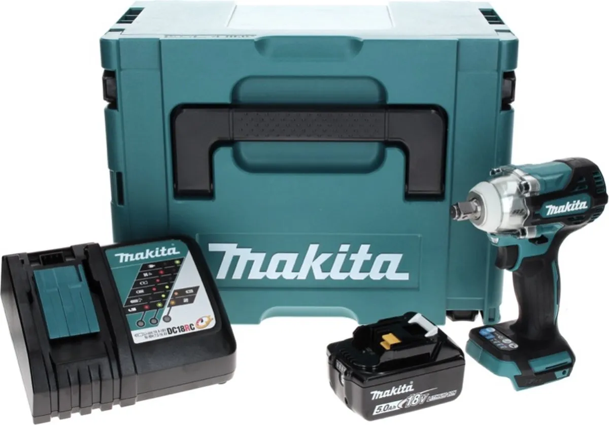 Makita DTW 300 RT1J Slagmoersleutel 18V 330Nm - 5,0Ah + Oplader