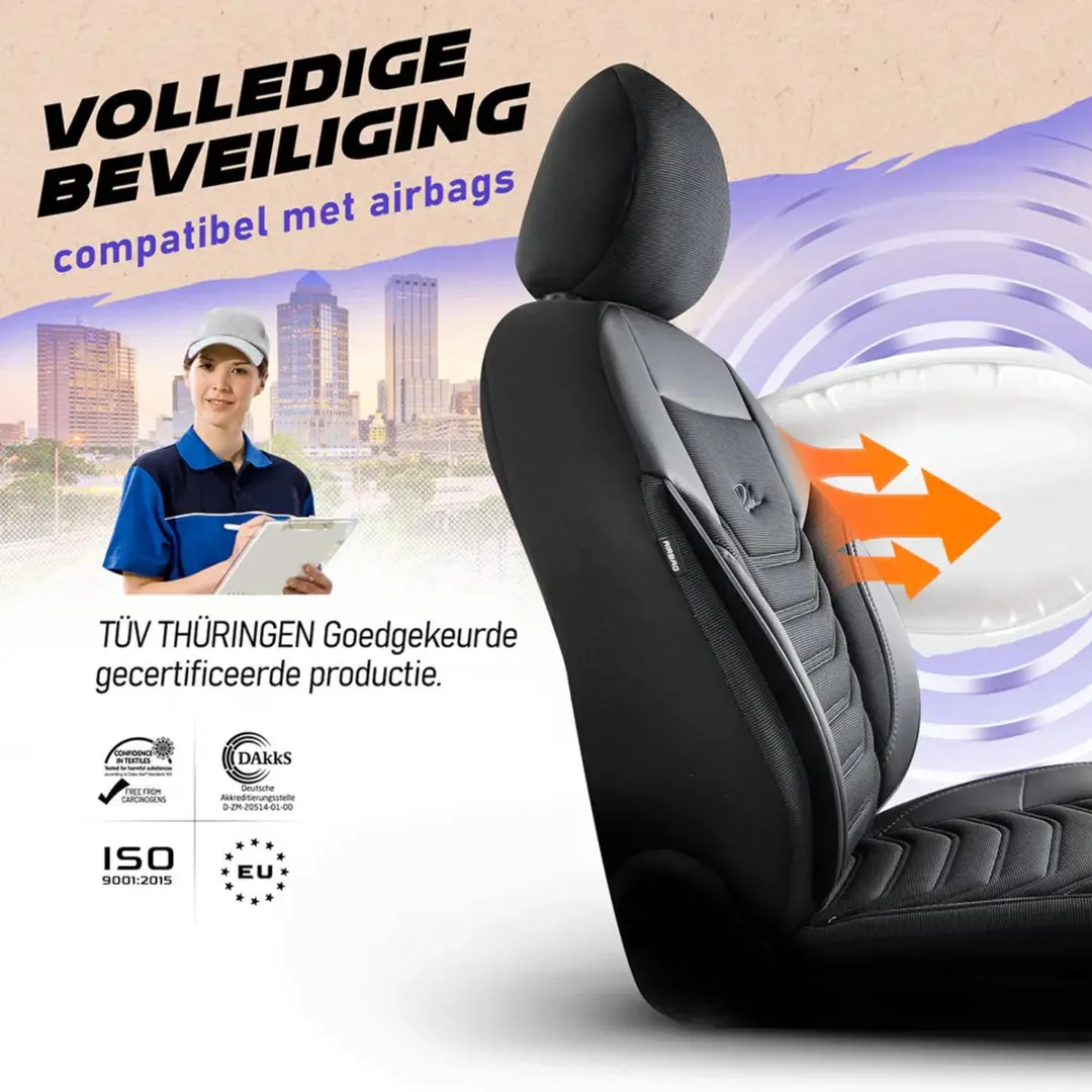 Panda Stoelhoezen BYD ETP3 2024–heden - Florida Zwart/grijs