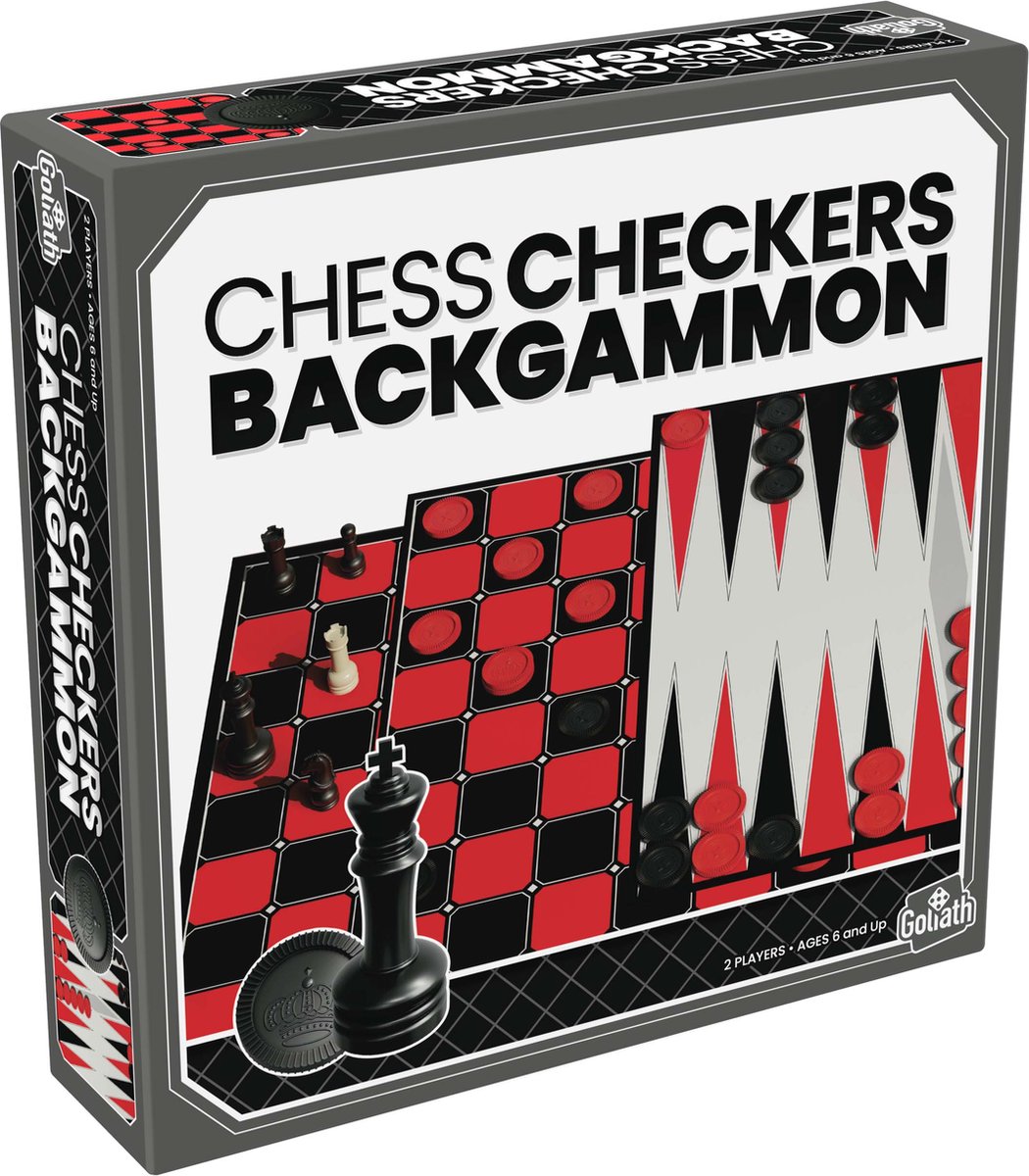 Goliath Klassieke Spellen - Schaken - Dammen - Backgammon - 3-in-1 Bordspel