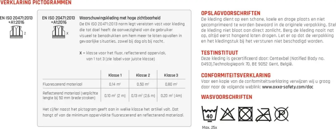 Oxxa Reflectievest EN 20471 M/L - Fluor Geel