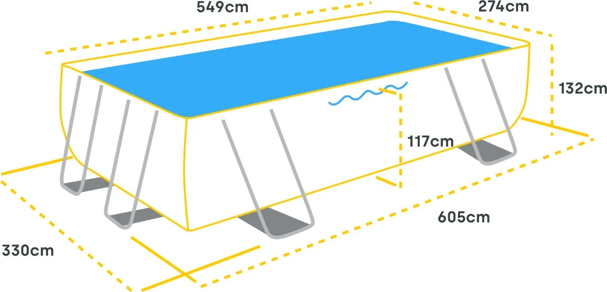 Bestway APX365 Bovengronds Zwembadset 549x274x132cm - 16.447L - Donkerblauw