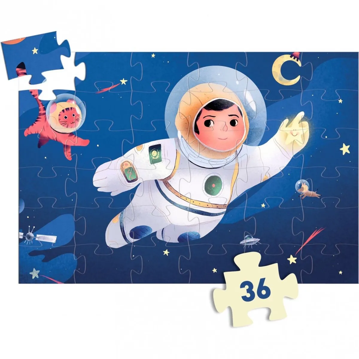 Djeco Puzzel Astronaut op de Maan 36 Stuks - DJ07301 - afbeelding 2 van 5