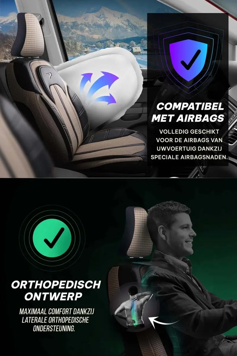 Panda Chevrolet Lacetti Stoelhoezen - Voorstoelenset Beige